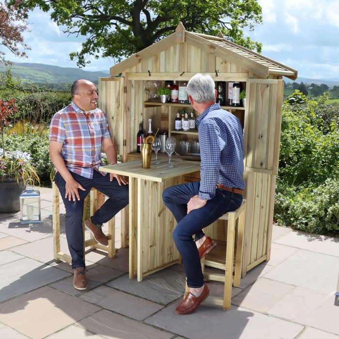 Zest Garden Bar and 2 Stool Set Garden Furniture Outdoor Living