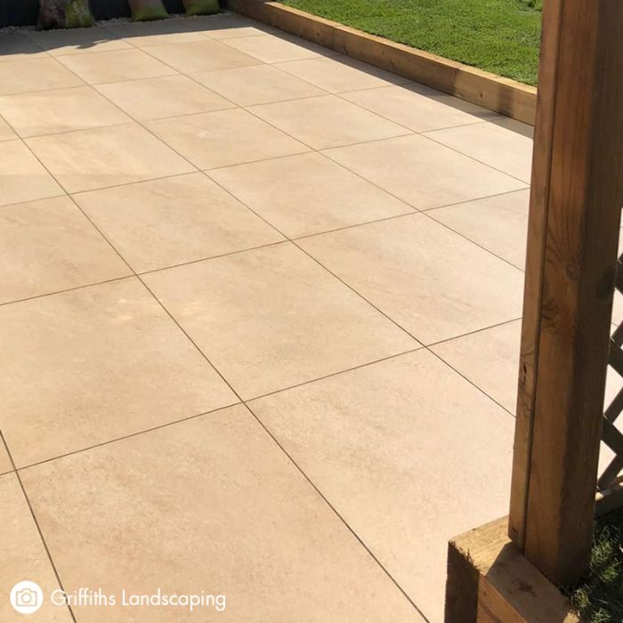 Earlstone Hammerstone Beige Porcelain 900x600mm Porcelain Paving