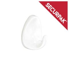 Securpak - White Oval Adhesive Hook
