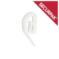 Securpak - White Plastic Curtain Hook (Pack of 100)