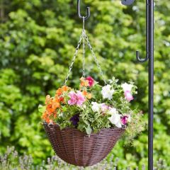 Smart Garden - 14" Chestnut Faux Rattan Hanging Basket
