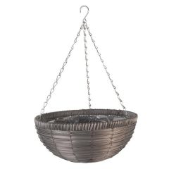 Smart Garden - 14" Slate Faux Rattan Hanging Basket