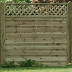 KDM horizontal Lattice Top Fence Panels with Planed & Ribbed Continental Post