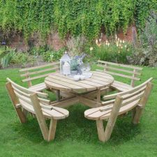 Forest - Circular Picnic Table with Seat Backs