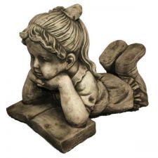 Dream Gardens - Girl & Book Stoneware Ornament