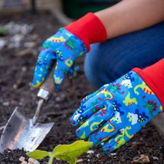 Kent & Stowe - Blue Dinosaur Kids Gardening Gloves