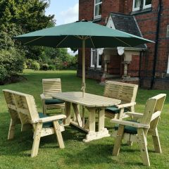Churnet Valley - Ergo 6 Seater Table, Bench and Chair Set