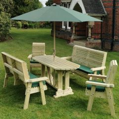 Churnet Valley - Ergo 8 Seater Table, Bench and Chair Set