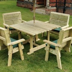 Churnet Valley - Ergo 8 Seater Square Table and Bench Set